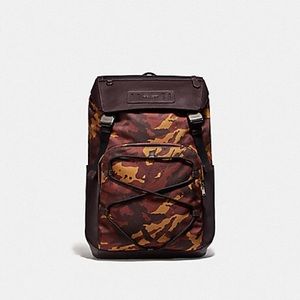 NEW ‼️ COACH MEN TERRAIN BACKPACK RUST CAMO PRINT